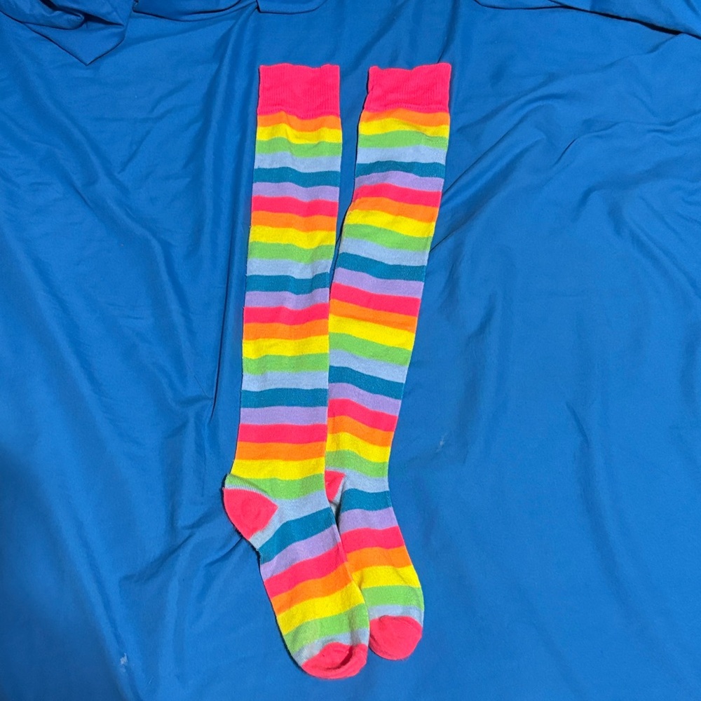Colorful Striped Knee-High Socks